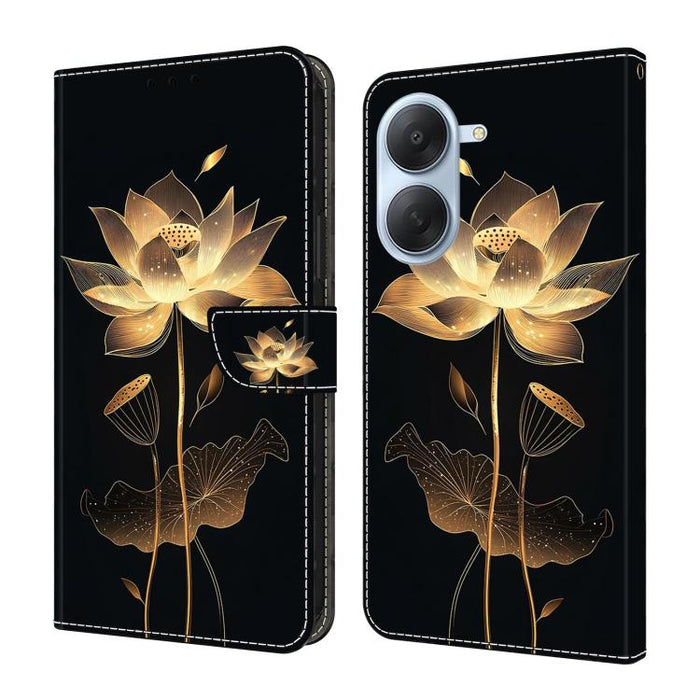 Funda para teléfono de cuero vegano pintado con efecto cristal, For Redmi A7 / A5 4G 171mm / Poco C71, For Redmi A7 Pro 4G / 5G 171mm /Poco C85x 5G, For Redmi Note 15 5G / 4G Global 164mm, For Redmi Note 15 Pro 5G Global 163.6mm                        ...