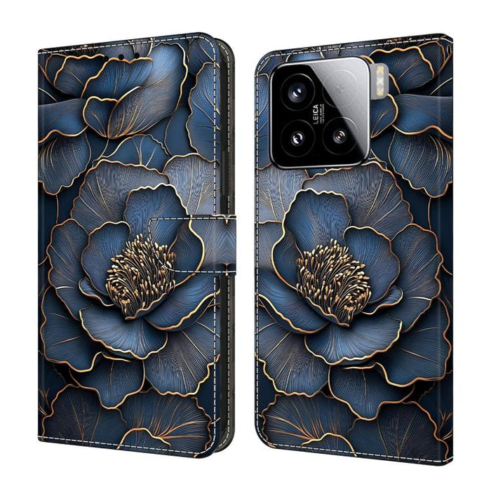 Funda para teléfono de cuero vegano pintado con efecto cristal, For Xiaomi 15T Pro, For Xiaomi 15T, For Xiaomi 15 Pro, For Xiaomi 15