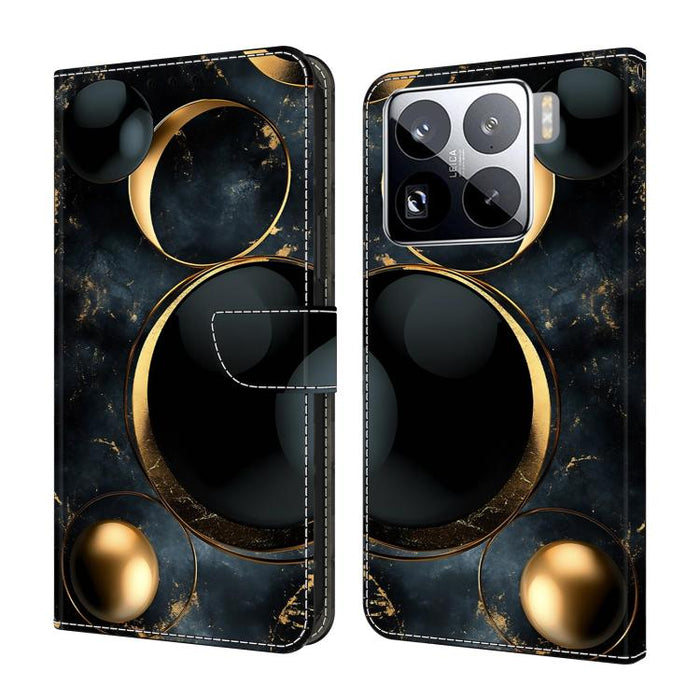 Funda para teléfono de cuero vegano pintado con efecto cristal, For Xiaomi 15T Pro, For Xiaomi 15T, For Xiaomi 15 Pro, For Xiaomi 15