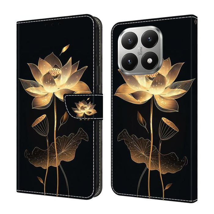 Funda para teléfono de cuero vegano pintado con efecto cristal, For Xiaomi 15T Pro, For Xiaomi 15T, For Xiaomi 15 Pro, For Xiaomi 15