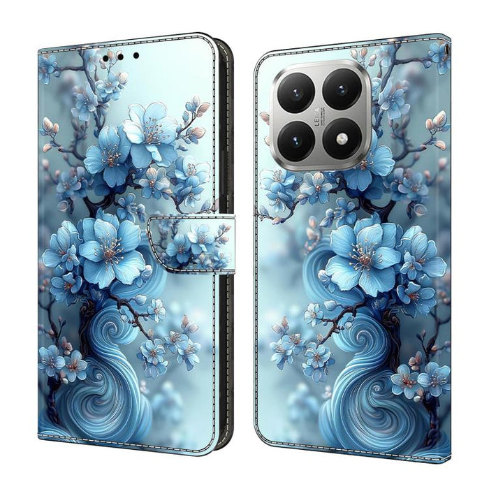 Funda para teléfono de cuero vegano pintado con efecto cristal, For Xiaomi 15T Pro, For Xiaomi 15T, For Xiaomi 15 Pro, For Xiaomi 15