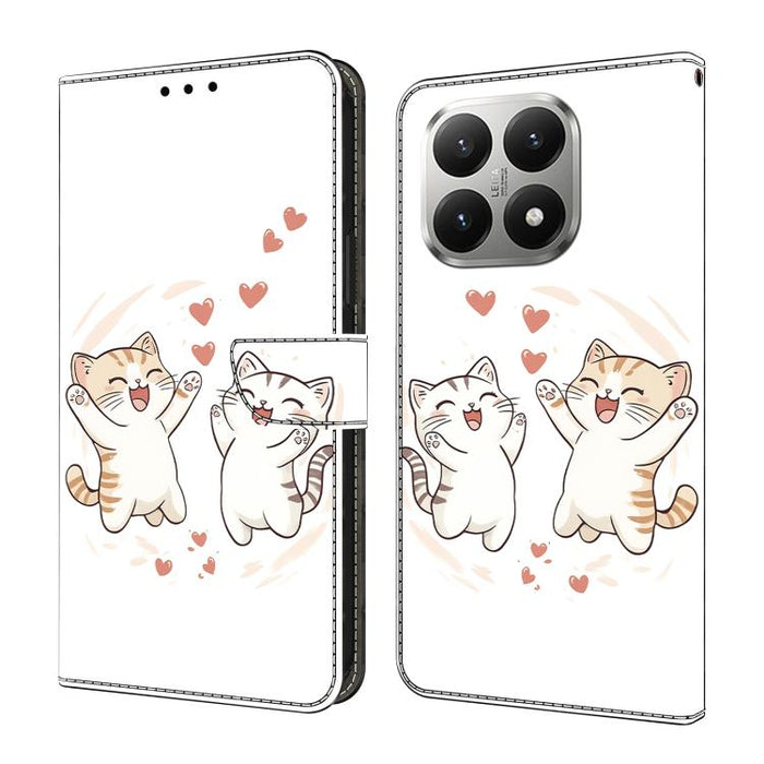 Funda para teléfono de cuero vegano pintado con efecto cristal, For Xiaomi 15T Pro, For Xiaomi 15T, For Xiaomi 15 Pro, For Xiaomi 15