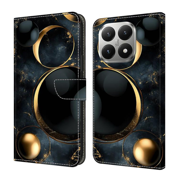 Funda para teléfono de cuero vegano pintado con efecto cristal, For Xiaomi 15T Pro, For Xiaomi 15T, For Xiaomi 15 Pro, For Xiaomi 15