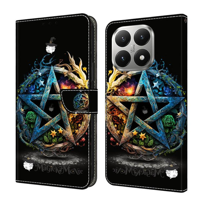 Funda para teléfono de cuero vegano pintado con efecto cristal, For Xiaomi 15T Pro, For Xiaomi 15T, For Xiaomi 15 Pro, For Xiaomi 15