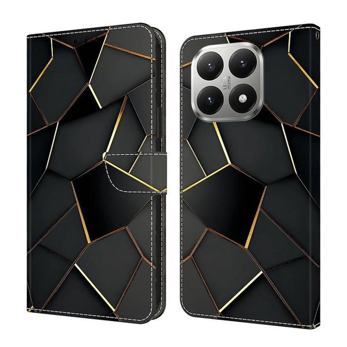 Funda para teléfono de cuero vegano pintado con efecto cristal, For Xiaomi 15T Pro, For Xiaomi 15T, For Xiaomi 15 Pro, For Xiaomi 15