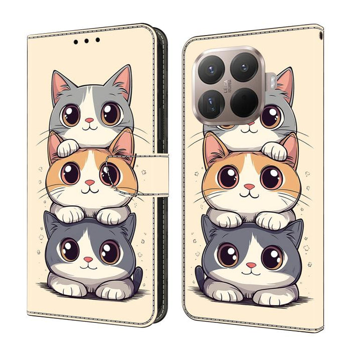 Funda para teléfono de cuero vegano pintado con efecto cristal, For Xiaomi 15T Pro, For Xiaomi 15T, For Xiaomi 15 Pro, For Xiaomi 15