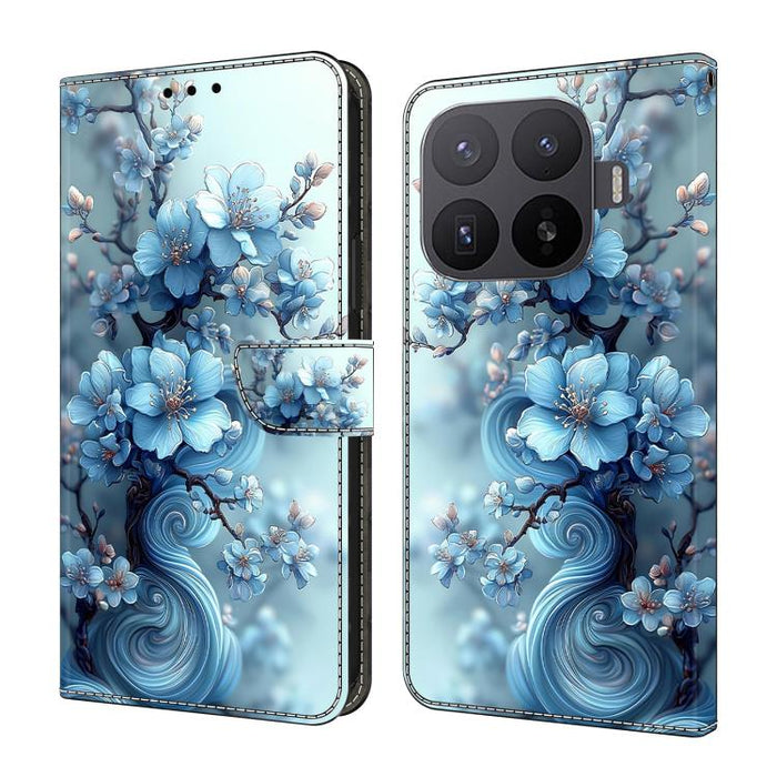 Funda para teléfono de cuero vegano pintado con efecto cristal, For Xiaomi 15T Pro, For Xiaomi 15T, For Xiaomi 15 Pro, For Xiaomi 15