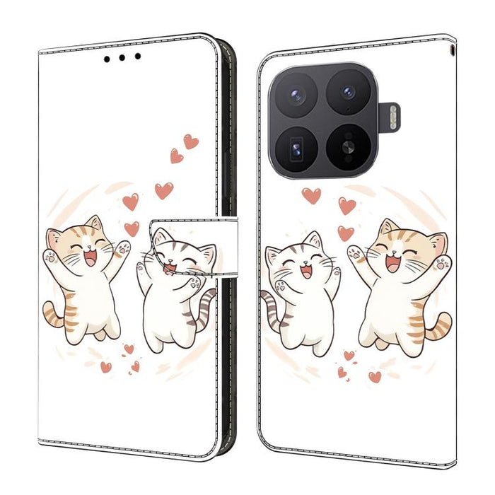 Funda para teléfono de cuero vegano pintado con efecto cristal, For Xiaomi 15T Pro, For Xiaomi 15T, For Xiaomi 15 Pro, For Xiaomi 15
