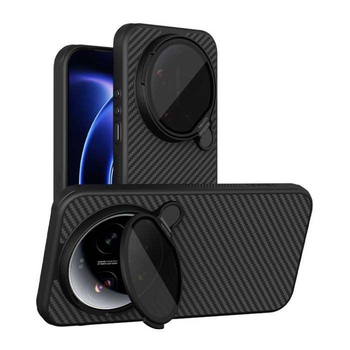 Funda magnética para teléfono NILLKIN CarboProp CamShield negra translúcida, For Xiaomi 17 Ultra