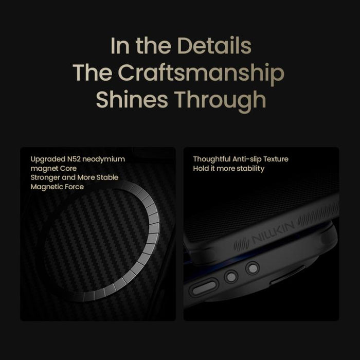 Funda magnética para teléfono NILLKIN CarboProp CamShield negra translúcida, For Xiaomi 17 Ultra