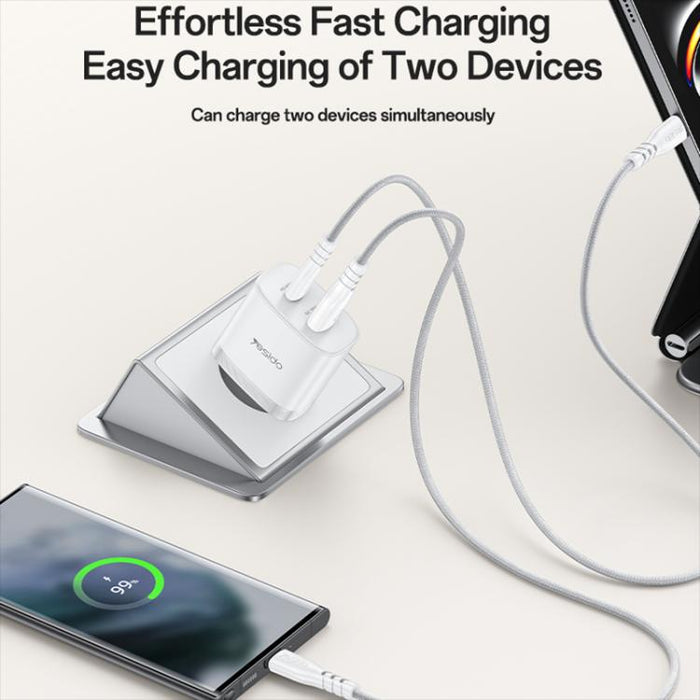 Cargador rápido Yesido PD45W con interfaz dual USB y Tipo-C, EU Plug, UK Plug, US Plug