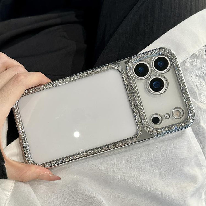 Funda para teléfono híbrida de PC y TPU con diamantes de imitación y galvanoplastia, For iPhone 17 Pro Max, For iPhone 17 Pro