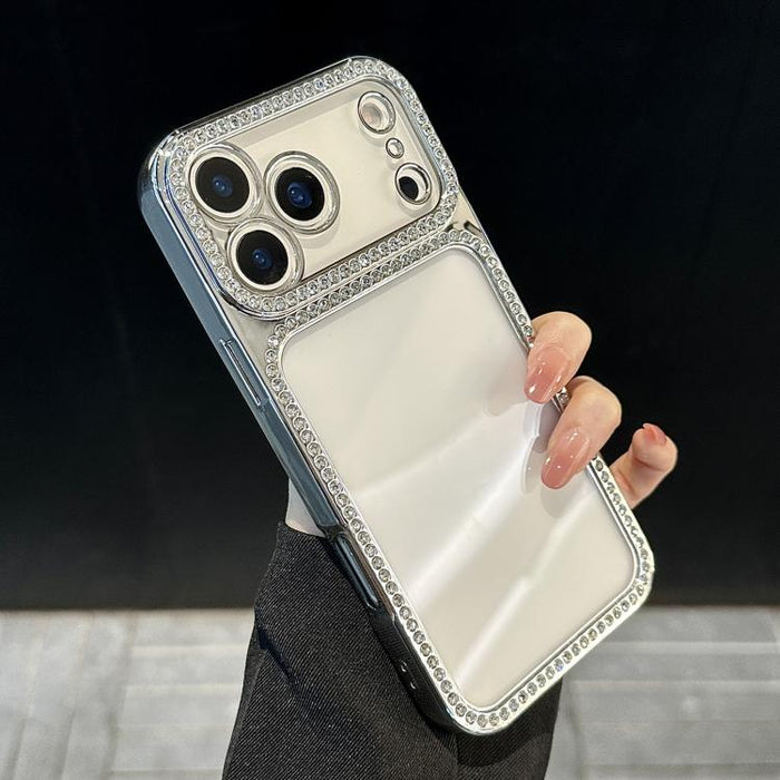 Funda para teléfono híbrida de PC y TPU con diamantes de imitación y galvanoplastia, For iPhone 17 Pro Max, For iPhone 17 Pro