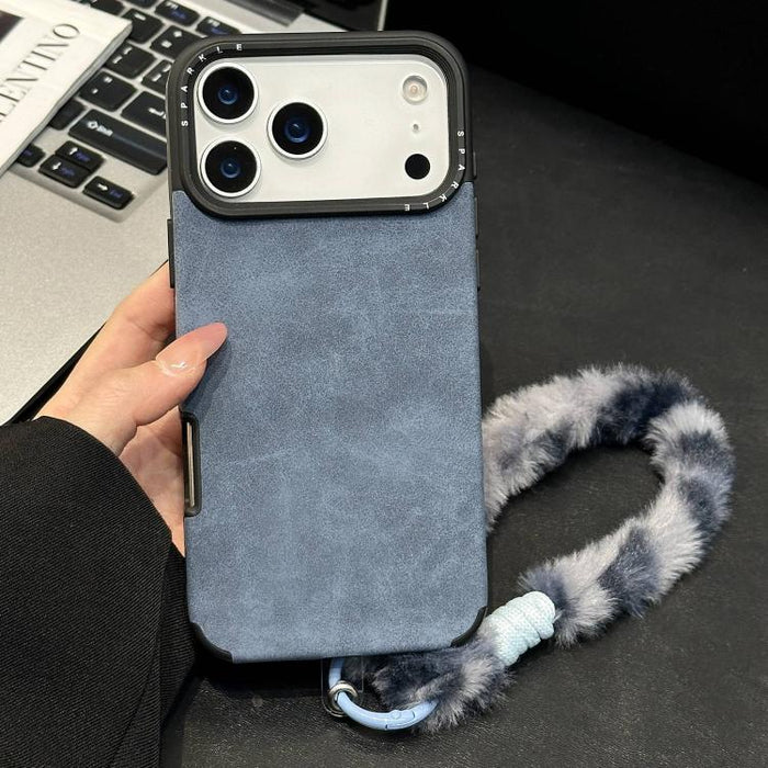 Funda para teléfono de TPU de tela de gamuza sintética con cuerda de peluche de conejo serigrafiada, For iPhone 17 Pro Max, For iPhone 17 Pro, For iPhone 17, For iPhone 16 Pro Max, For iPhone 16 Pro, For iPhone 16, For iPhone 15 Pro Max, For iPhone 15 ...