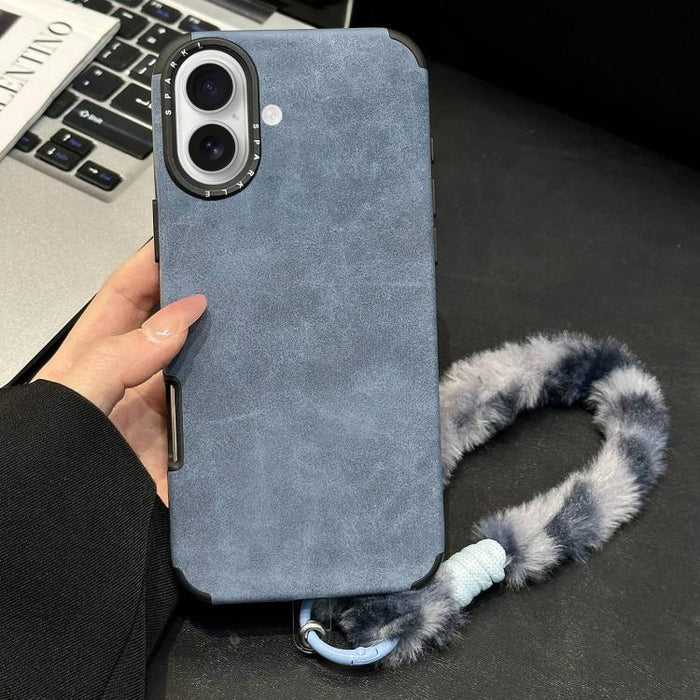 Funda para teléfono de TPU de tela de gamuza sintética con cuerda de peluche de conejo serigrafiada, For iPhone 17 Pro Max, For iPhone 17 Pro, For iPhone 17, For iPhone 16 Pro Max, For iPhone 16 Pro, For iPhone 16, For iPhone 15 Pro Max, For iPhone 15 ...