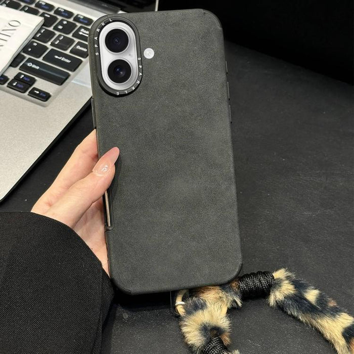 Funda para teléfono de TPU de tela de gamuza sintética con cuerda de peluche de conejo serigrafiada, For iPhone 17 Pro Max, For iPhone 17 Pro, For iPhone 17, For iPhone 16 Pro Max, For iPhone 16 Pro, For iPhone 16, For iPhone 15 Pro Max, For iPhone 15 ...
