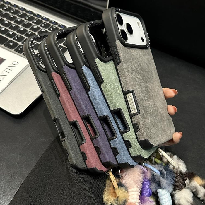 Funda para teléfono de TPU de tela de gamuza sintética con cuerda de peluche de conejo serigrafiada, For iPhone 17 Pro Max, For iPhone 17 Pro, For iPhone 17, For iPhone 16 Pro Max, For iPhone 16 Pro, For iPhone 16, For iPhone 15 Pro Max, For iPhone 15 ...