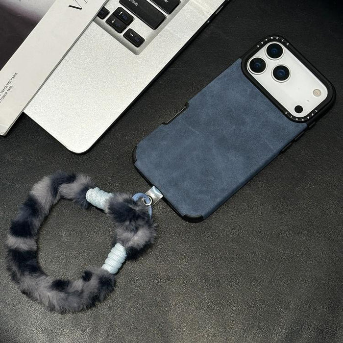 Funda para teléfono de TPU de tela de gamuza sintética con cuerda de peluche de conejo serigrafiada, For iPhone 17 Pro Max, For iPhone 17 Pro, For iPhone 17, For iPhone 16 Pro Max, For iPhone 16 Pro, For iPhone 16, For iPhone 15 Pro Max, For iPhone 15 ...