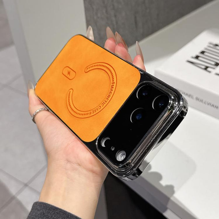 Funda magnética para teléfono de piel de cordero con agujeros finos, For iPhone 17 Pro Max, For iPhone 17 Pro
