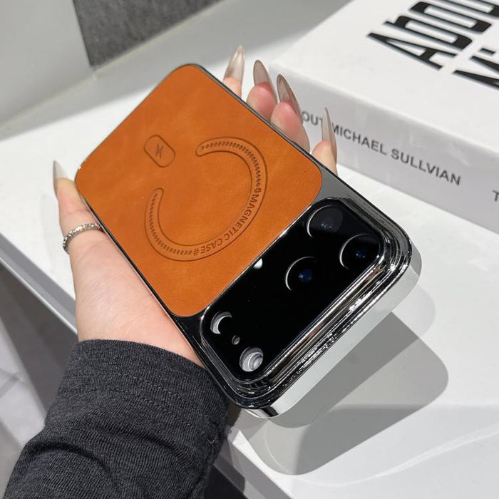 Funda magnética para teléfono de piel de cordero con agujeros finos, For iPhone 17 Pro Max, For iPhone 17 Pro