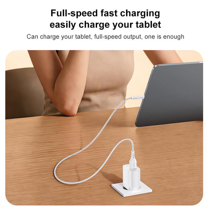 Cargador Yesido de 18 W con interfaz USB única y cable USB a tipo C., EU Plug, UK Plug, US Plug