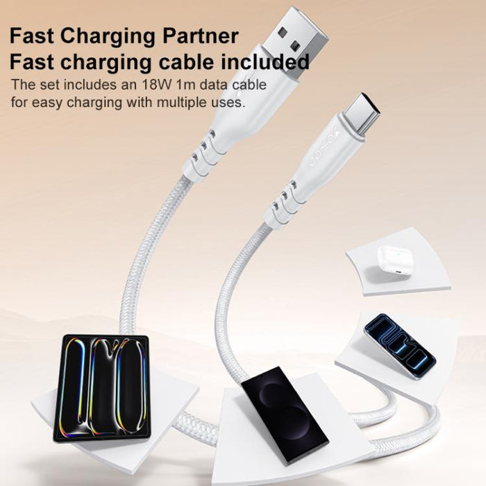 Cargador Yesido de 18 W con interfaz USB única y cable USB a tipo C., EU Plug, UK Plug, US Plug