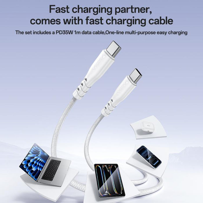 Yesido YC20U PD35W Cargador rápido de un solo puerto USB-C/Tipo-C con cable Tipo-C a Tipo-C, YC20U