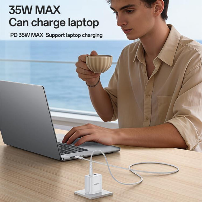 Yesido PD35W, kit de cargador rápido USB tipo C con cable tipo C a tipo C., US Plug, EU Plug, UK Plug