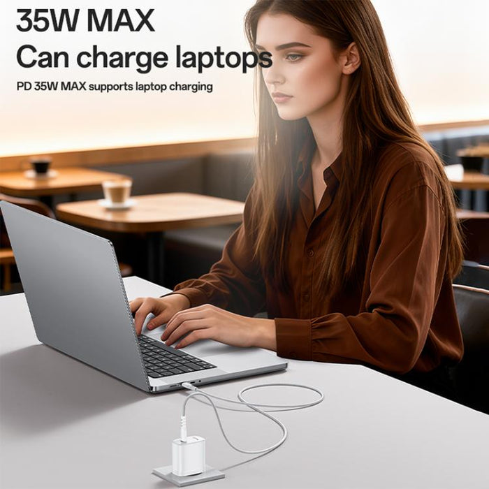 Cargador rápido Yesido YC107 PD35W USB-C / Tipo-C de un solo puerto con cable Tipo-C a Tipo-C., YC107