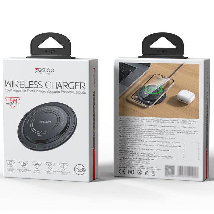 Cargador inalámbrico magnético de escritorio Yesido DS39 de 15 W, DS39