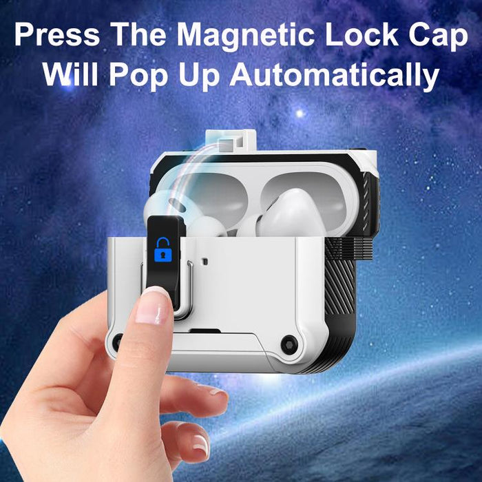 Estuche protector magnético con cierre de seguridad para auriculares con soporte, For AirPods Pro 3, For AirPods 4, For AirPods Pro 2, For AirPods Pro