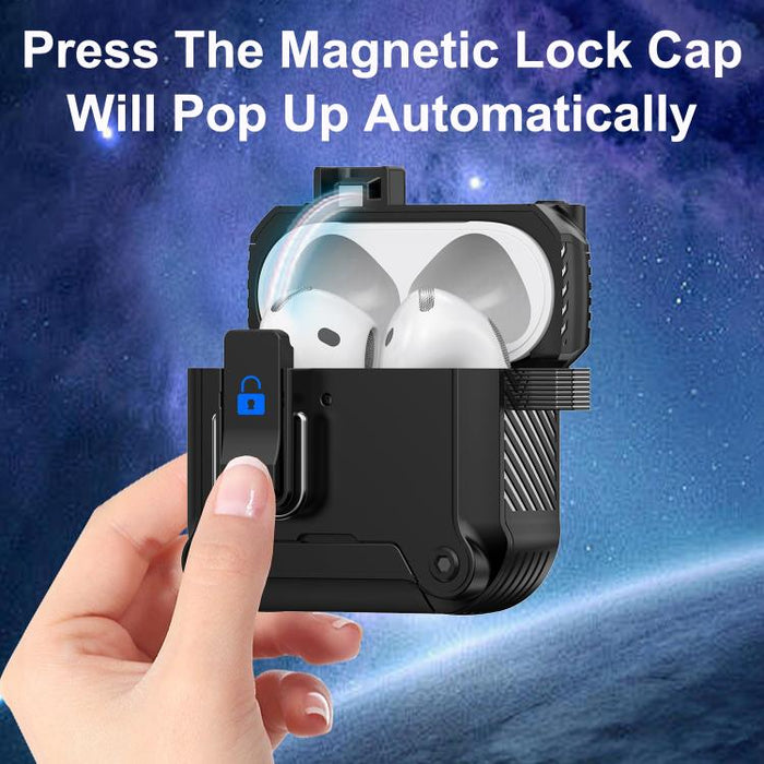Estuche protector magnético con cierre de seguridad para auriculares con soporte, For AirPods Pro 3, For AirPods 4, For AirPods Pro 2, For AirPods Pro