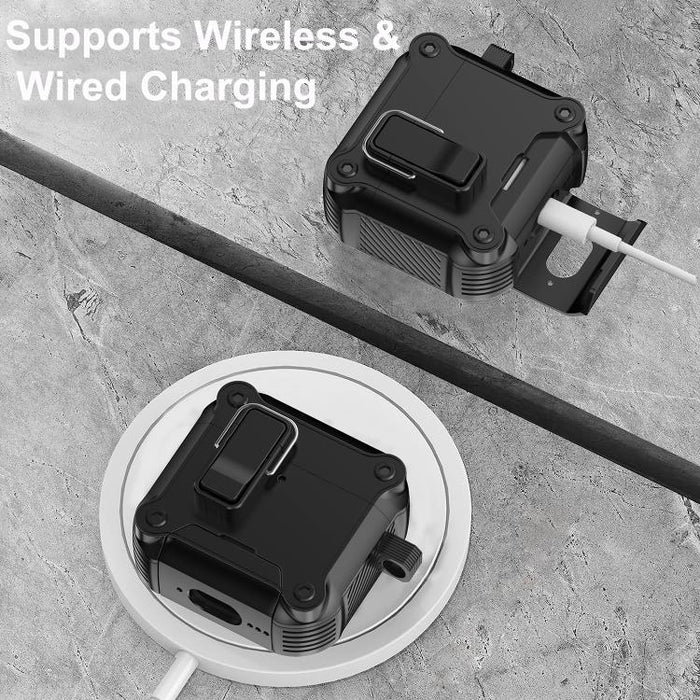 Estuche protector magnético con cierre de seguridad para auriculares con soporte, For AirPods Pro 3, For AirPods 4, For AirPods Pro 2, For AirPods Pro