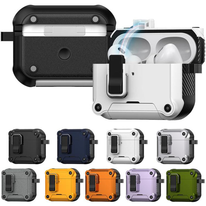 Estuche protector magnético con cierre de seguridad para auriculares con soporte, For AirPods Pro 3, For AirPods 4, For AirPods Pro 2, For AirPods Pro