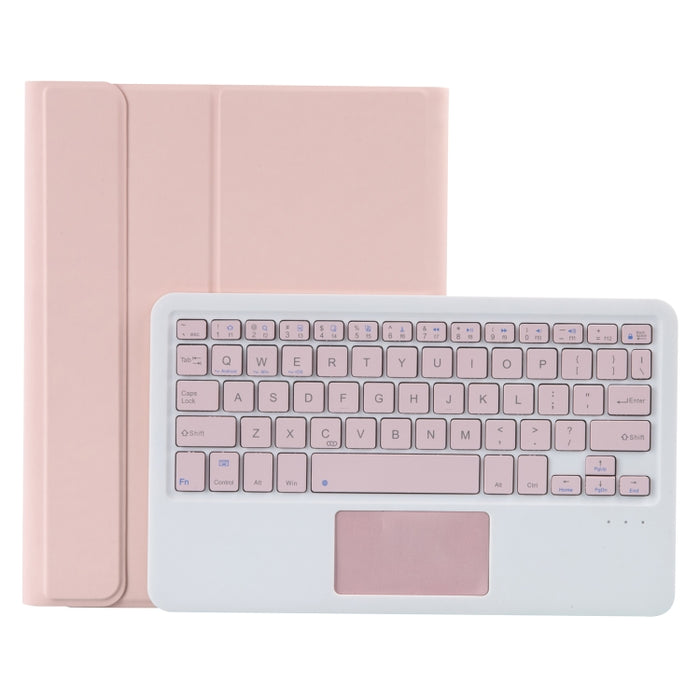 T098B-A Estuche protector de teclado Bluetooth desmontable de TPU con textura de piel prensada para iPad Air 4 de 10,9 pulgadas (2020), con soporte y ranura para bolígrafo y táctil