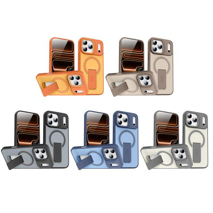 Funda para teléfono MagSafe con soporte invisible y tacto suave, For iPhone 16e / 17e, For iPhone 17 Pro Max, For iPhone 17 Pro, For iPhone 17, For iPhone Air