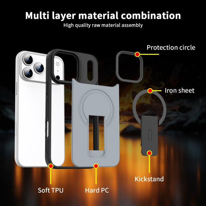 Funda para teléfono MagSafe con soporte invisible y tacto suave, For iPhone 16e / 17e, For iPhone 17 Pro Max, For iPhone 17 Pro, For iPhone 17, For iPhone Air