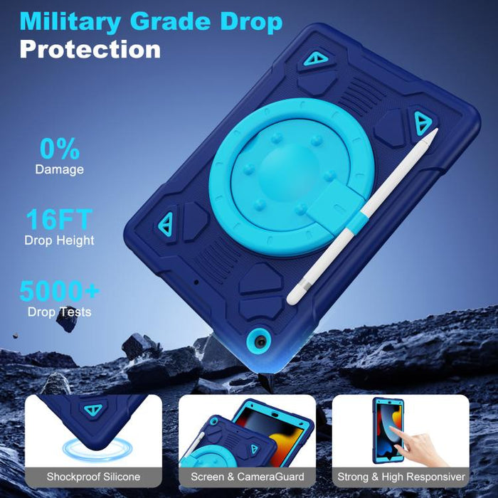 Funda de silicona para tablet PC con soporte para anillo de planeta espacial y correa para el hombro., For iPad 10.2 2021 / 2020 / 2019