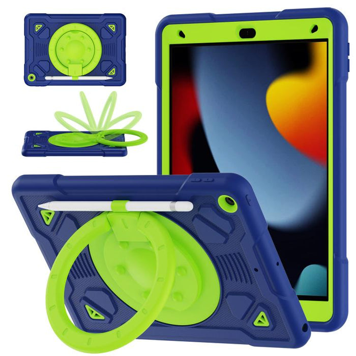 Funda de silicona para tablet PC con soporte para anillo de planeta espacial y correa para el hombro., For iPad 10.2 2021 / 2020 / 2019