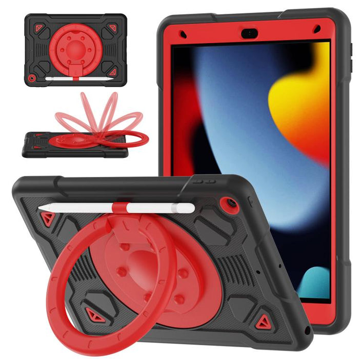 Funda de silicona para tablet PC con soporte para anillo de planeta espacial y correa para el hombro., For iPad 10.2 2021 / 2020 / 2019