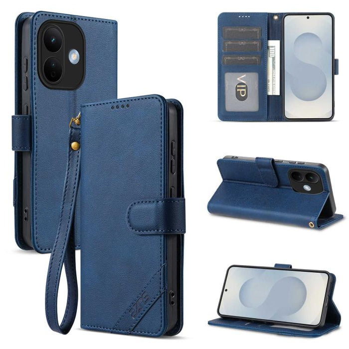 Funda para teléfono AZNS Serie A2 con tres tarjetas, protección RFID, piel vegana y correa., For Redmi Turbo 5 Max 5G / Poco X8 Pro Max 5G, For Redmi Turbo 5 5G / Poco X8 Pro 5G, For Redmi K90, For Redmi K90 Pro Max                                     ...