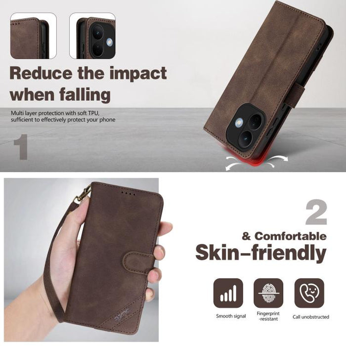Funda para teléfono AZNS Serie A2 con tres tarjetas, protección RFID, piel vegana y correa., For Redmi Turbo 5 Max 5G / Poco X8 Pro Max 5G, For Redmi Turbo 5 5G / Poco X8 Pro 5G, For Redmi K90, For Redmi K90 Pro Max                                     ...