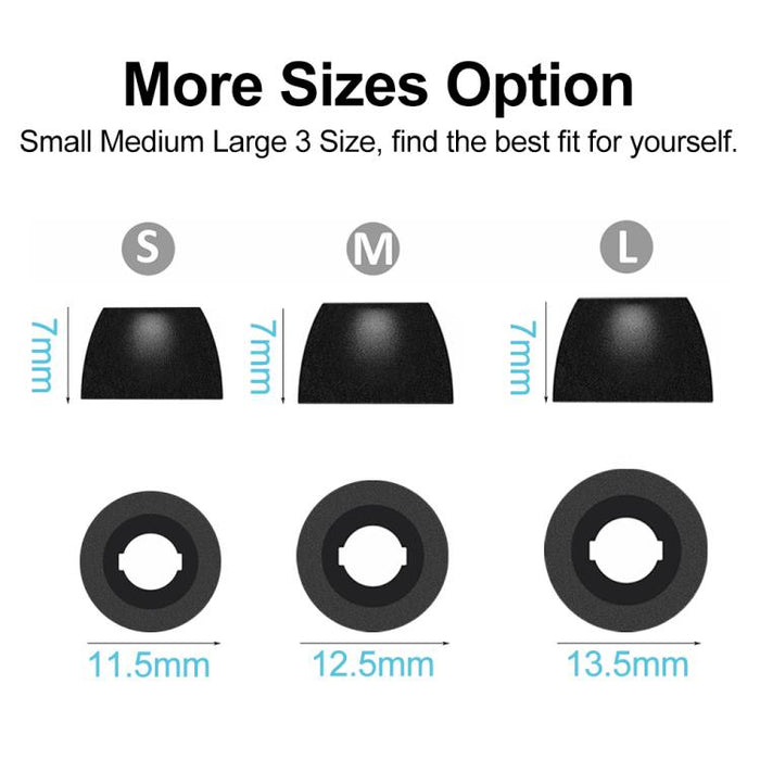 Kit de 3 pares de almohadillas de espuma viscoelástica de repuesto XDcase, tamaños S/M/L, For Samsung Galaxy Buds2 Pro / Buds+