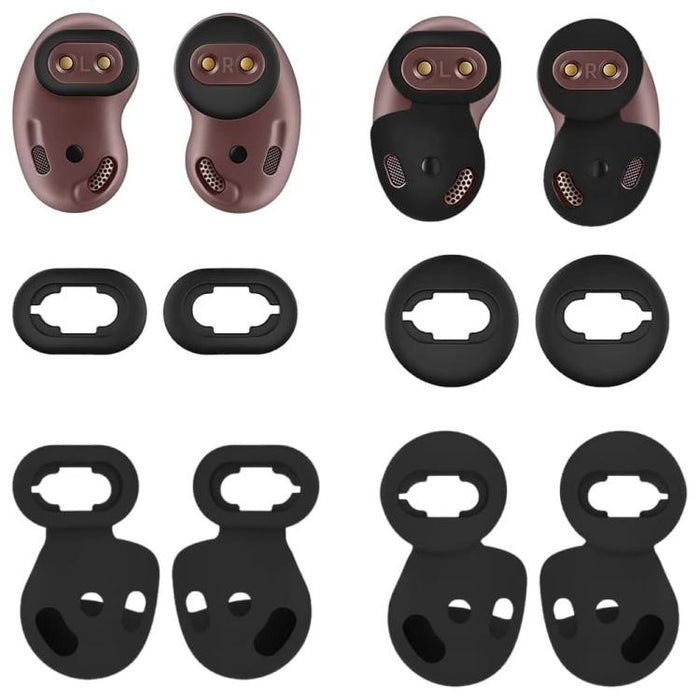 Kit de 4 pares de almohadillas de silicona y ganchos para orejas XDcase, tamaño S/L (izquierdo y derecho), For Samsung Galaxy Buds Live