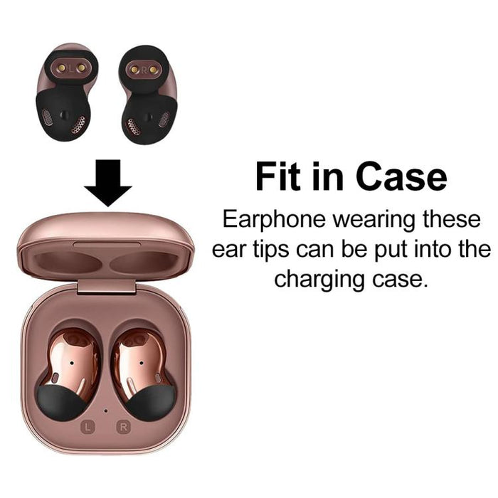 Kit de 4 pares de almohadillas de silicona y ganchos para orejas XDcase, tamaño S/L (izquierdo y derecho), For Samsung Galaxy Buds Live