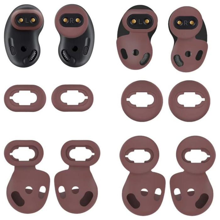 Kit de 4 pares de almohadillas de silicona y ganchos para orejas XDcase, tamaño S/L (izquierdo y derecho), For Samsung Galaxy Buds Live