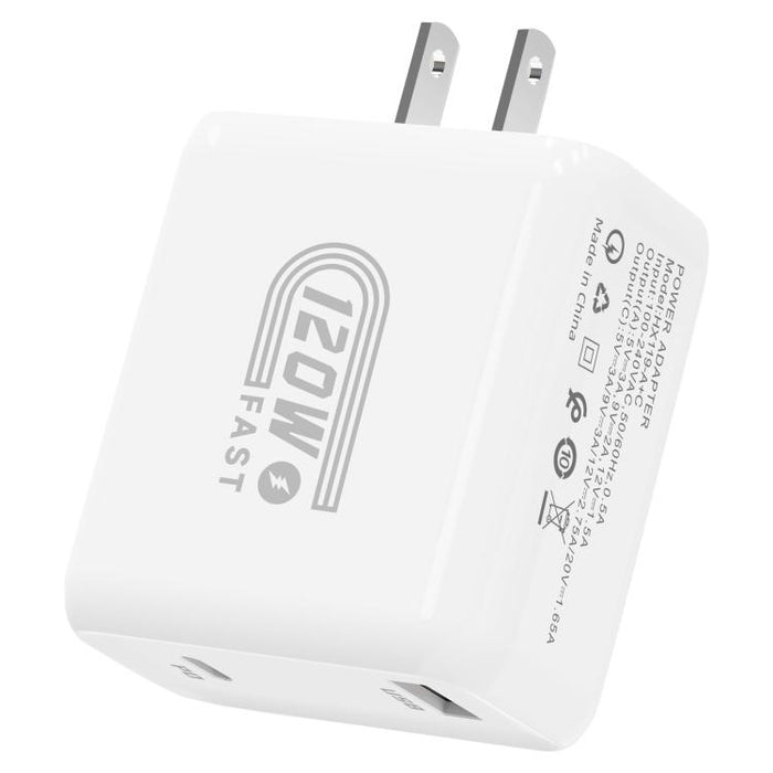 Cargador rápido HX119 de 120 W con interfaz dual USB y Tipo-C, EU Plug, UK Plug, US Plug