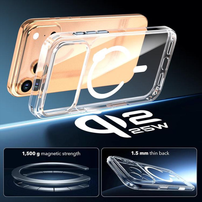 Funda magnética transparente de cristal para teléfono, For iPhone 17 Pro Max, For iPhone 17 Pro