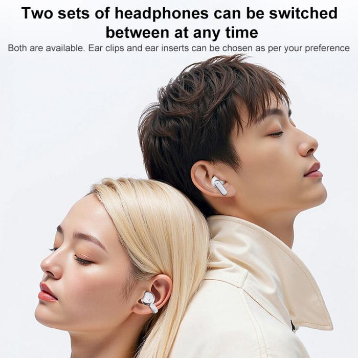 Auriculares inalámbricos Bluetooth J-Q10 2 en 1 con clip y diseño intrauditivo, cancelación de ruido ENC.
