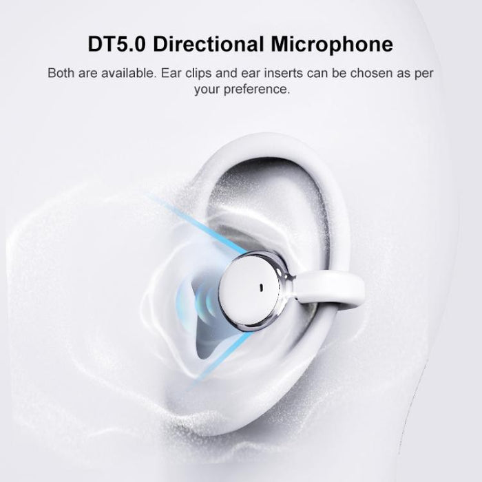 Auriculares inalámbricos Bluetooth J-Q10 2 en 1 con clip y diseño intrauditivo, cancelación de ruido ENC.
